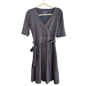 Toad and Co Cue‎ Wrap Dress Womens Medium Blue Geometric Pockets